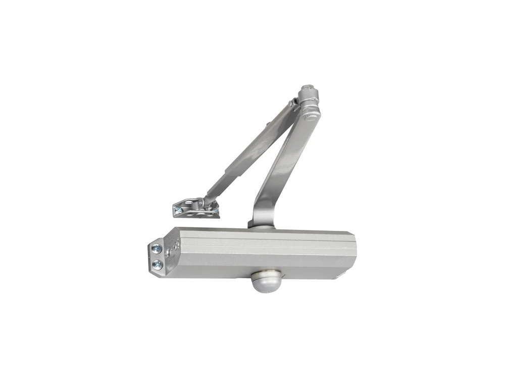 Norton 1601 surface door closer with its arm, aluminum finish