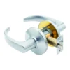 BEST 9K Series Cylindrical Lock BEST 9K keyless lock in 626 satin chrome with plain #14 curved return levers on D roses, no core or button, with the latch